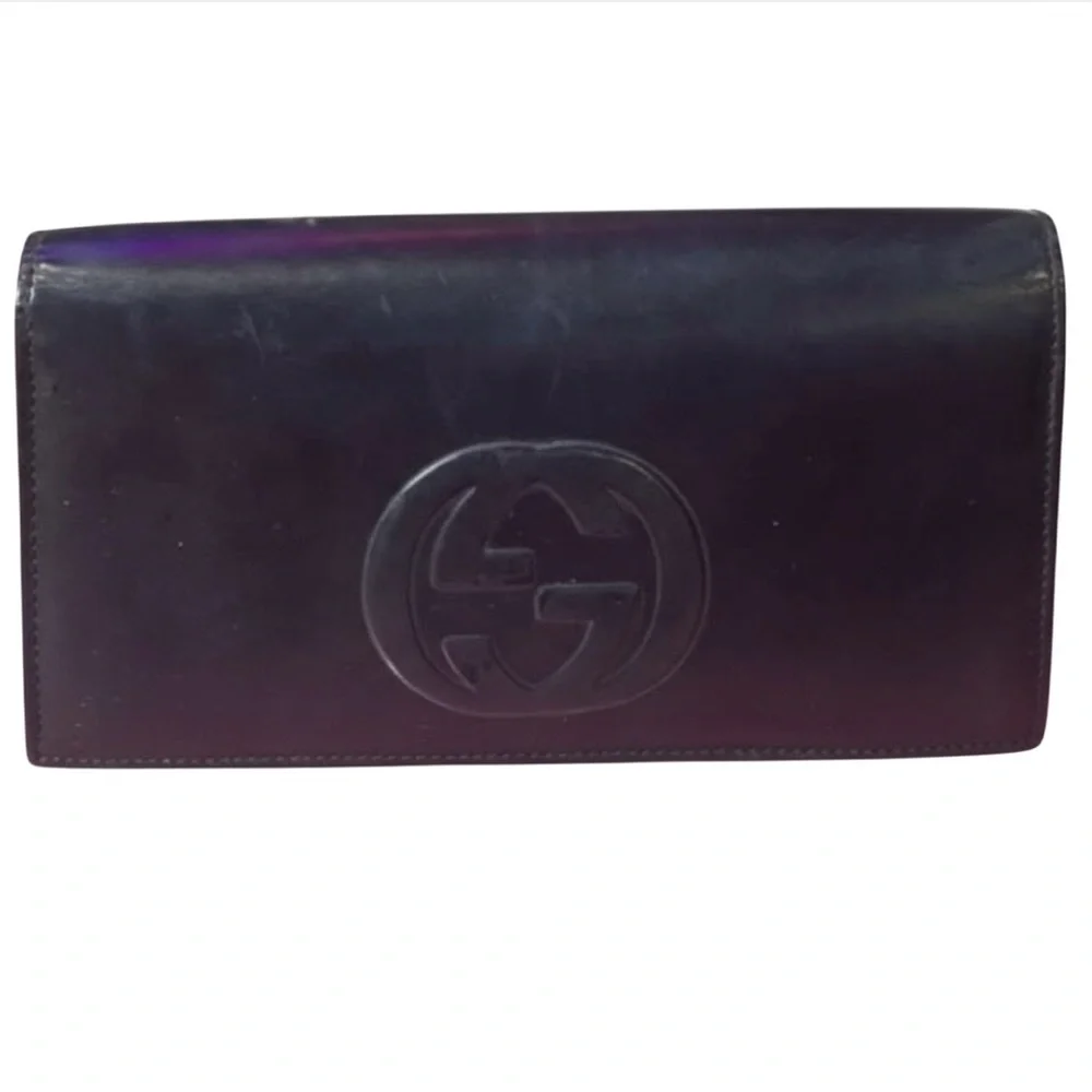 GUCCI Black Soho Patent Leather Enamel Long Bifold, GUC - Picture 4 of 11